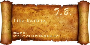 Titz Beatrix névjegykártya